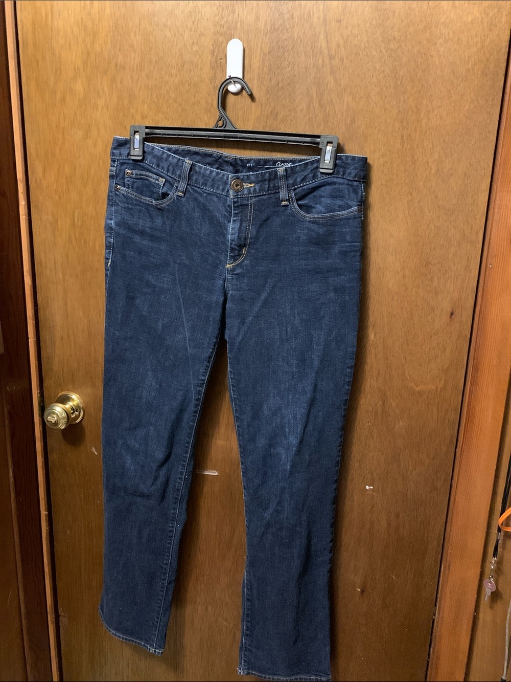 Eddie Bauer Women's Straight-Leg Jeans in Dark Blue